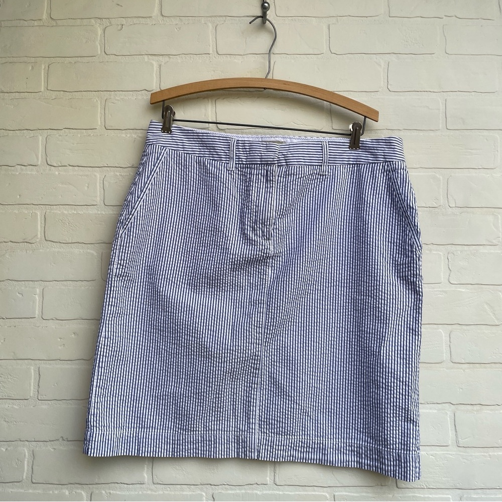 L. L. Bean Classic Blue and White Striped Women's Skirt
